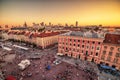 WARSAW, POLAND Ã¢â¬â 5 AUGUST, 2017: the old town, Krakowskie Predmiescie, the most prestigious street of Polish capital city Royalty Free Stock Photo